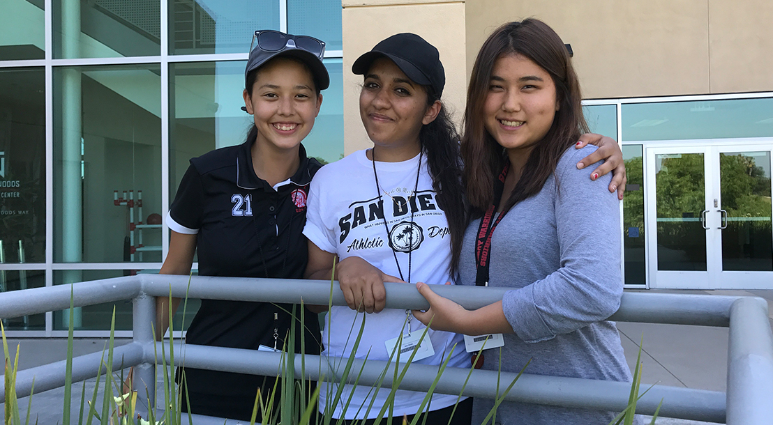 Girls volunteer at TGR Learning Lab